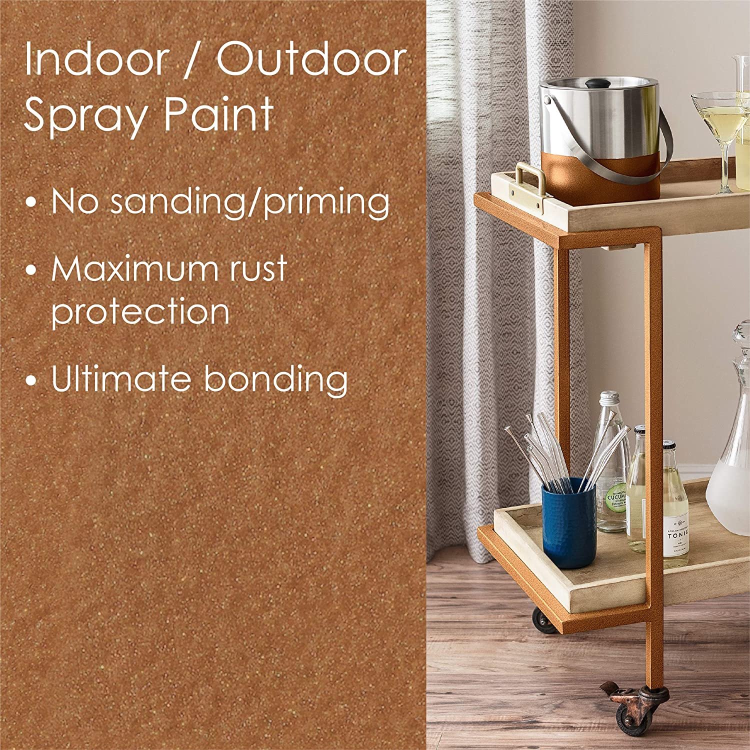 Krylon K02786007 Fusion All-In-One Spray Paint for Indoor/Outdoor Use,  Hammered Copper, 12 Oz. 